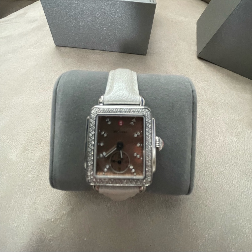 Michele Deco 16 Diamond Watch in Natural